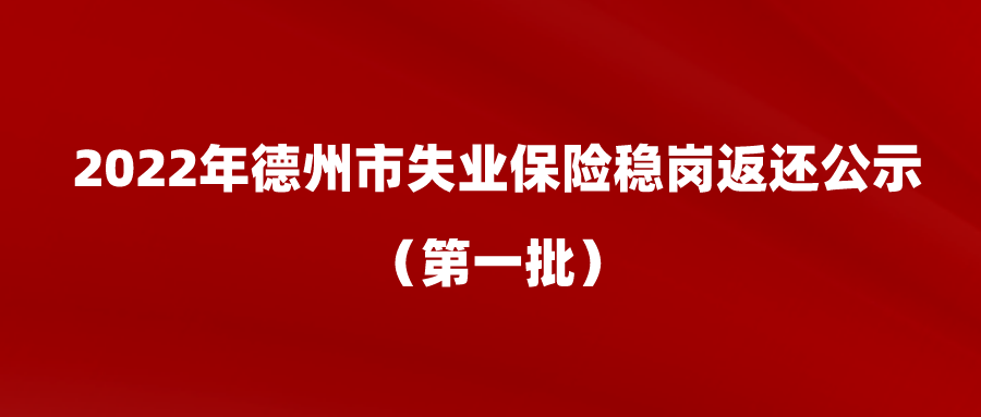 2022年德州市穩(wěn)崗返還公示（第一批）