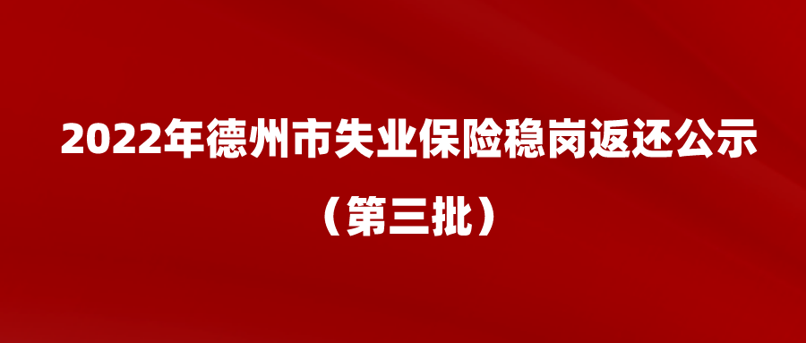 2022年德州市穩(wěn)崗返還公示（第三批）