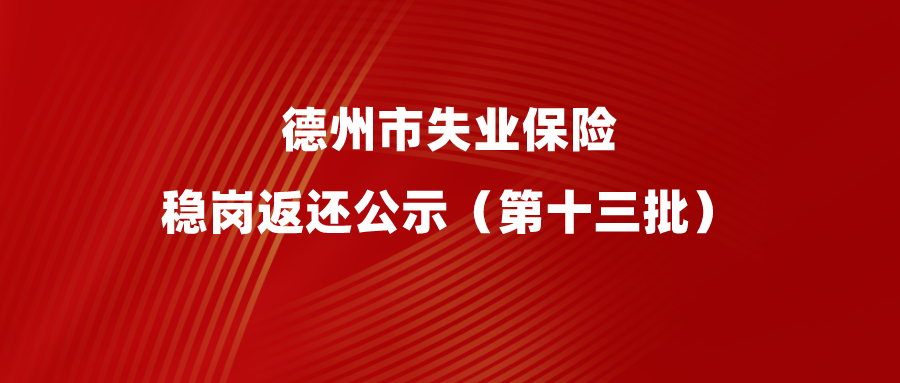 2022年德州市失業(yè)保險(xiǎn)穩(wěn)崗返還公示（第十三批）